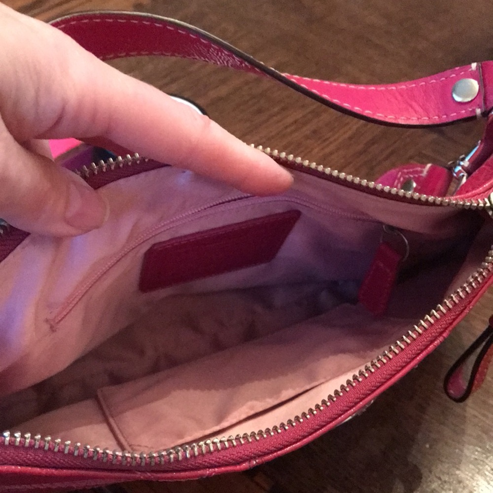 Patent Leather Pink Coach Convertible Bag - Picture 6 of 9